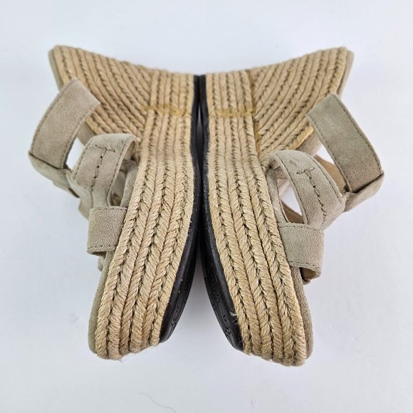 UGG Tawnie Beige/Cream Suede Espadrille Wedge Sandal 6 1000404 - Picture 6 of 13